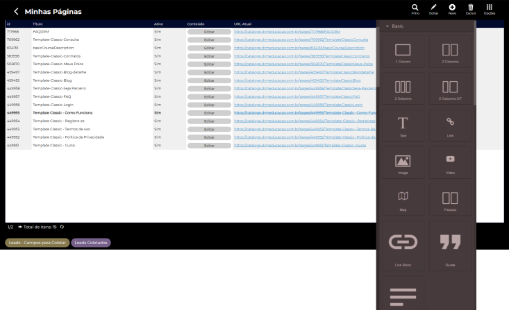 Create Pages section image