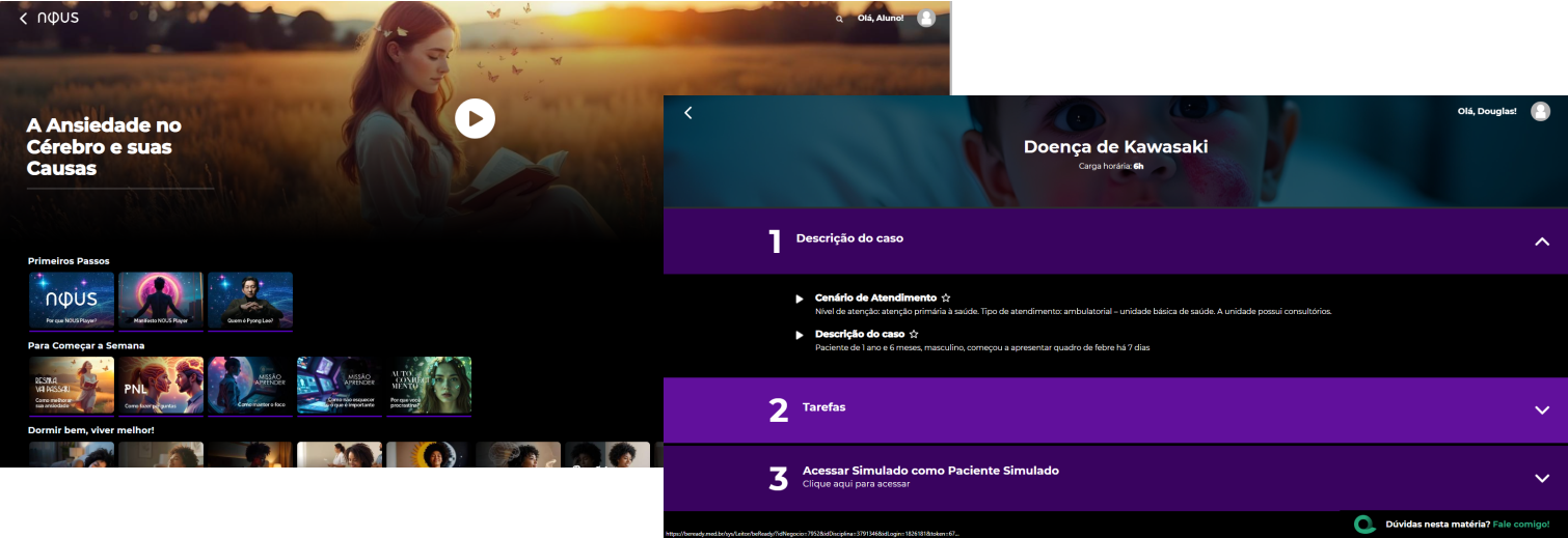 Interface do LMS da DRM Educação